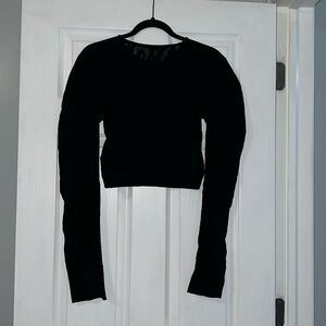 Valeria Sculptknit Leopard Long Sleeve Crop